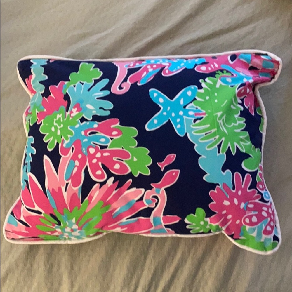 lilly pulitzer green and pink pillow
